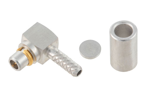 MMCX Plug Right Angle Non-Magnetic Connector Crimp/Solder Attachment for RG178