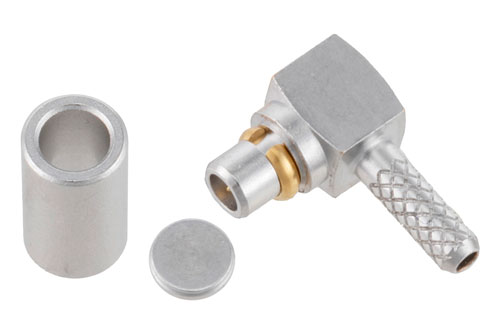 MMCX Plug Right Angle Non-Magnetic Connector Crimp/Solder Attachment for RG178