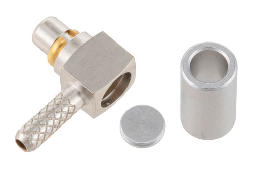 MMCX Plug Right Angle Non-Magnetic Connector Crimp/Solder Attachment for RG178