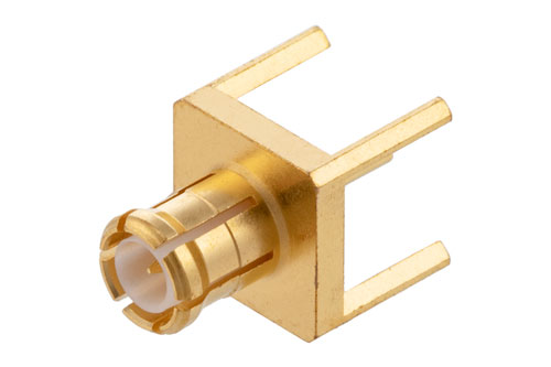 MCX Straight Plug Receptacle for PCB Non-Magnetic Solder Legs