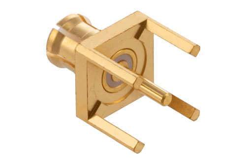 MCX Straight Plug Receptacle for PCB Non-Magnetic Solder Legs