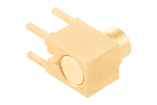 MCX Right Angle Jack Receptacle for PCB Non-Magnetic Solder Legs