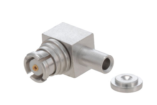 SMP Female Right Angle Non-Magnetic Connector Solder/Solder Attachment for 0.047 Cable