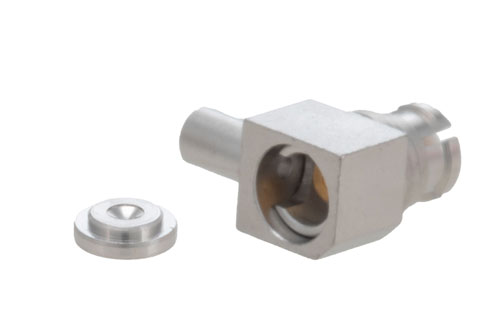 SMP Female Right Angle Non-Magnetic Connector Solder/Solder Attachment for 0.047 Cable