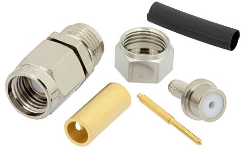 SMA Male Connector Solder/Solder (Captive Contact) Attachment For RG174, RG316, RG188
