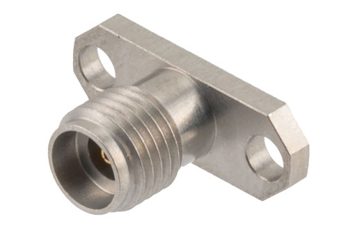 2.92mm Female 2 hole PCB Mount with Round Contact 40GHz VSWR1.2, 0.012 Inches Diameter Pin and 0.059 Inches Pin Length