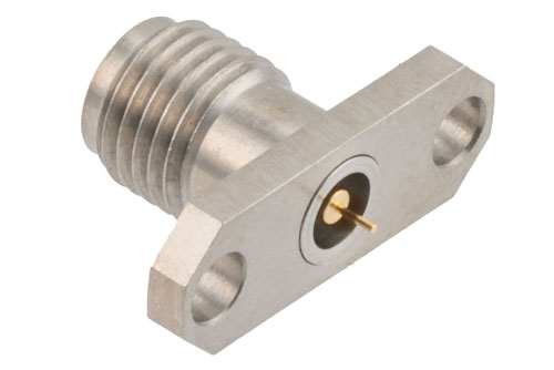 2.92mm Female 2 hole PCB Mount with Round Contact 40GHz VSWR1.2, 0.012 Inches Diameter Pin and 0.059 Inches Pin Length