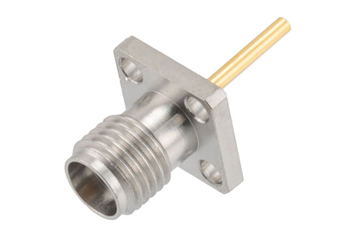 2.92mm Female 4 hole SQ 0.375 Inches with Round Contact 40Ghz VSWR1.2, 0.050 Inches Diameter Pin and 0.394 Inches Pin Length