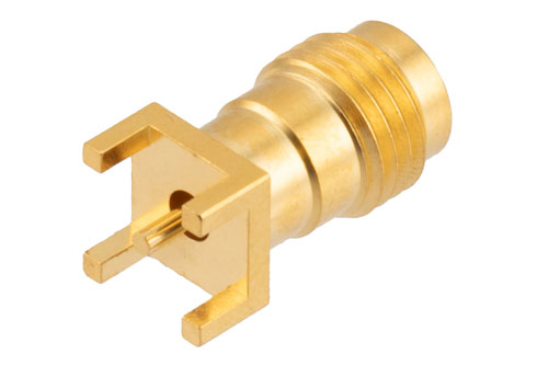 2.4mm Female PCB Mount with Round Contact 50GHz VSWR1.25, 0.210 Inches Hole Space with 0.059 Inches Hole Diameter, Through Hole