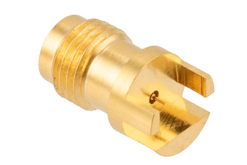 1.85mm Female PCB Mount with Round Contact 67GHz VSWR1.3,  0.068 Inches End Launch  PCB Connector