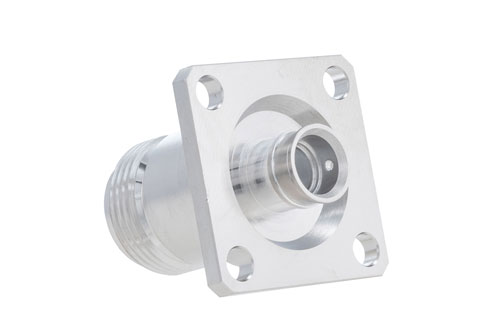 N Female Low PIM Connector Solder Attachment 4 Hole Flange Mount for SPF-250, SPO-250, SPP-250-LLPL, 1/4" Superflexible, PE-1/4SFHC