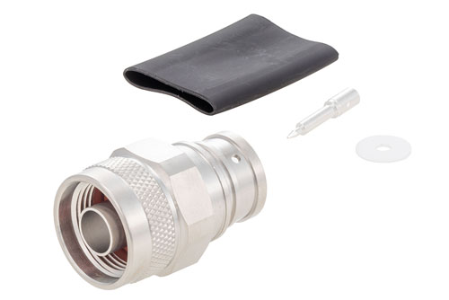N Male Low PIM Connector Solder Attachment for 1/2" Helical, 1/2" Superflexible, SPP-500-LLPL, SPO-500, SPF-500