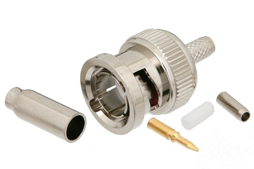 75 Ohm BNC Male Connector Crimp/Solder Attachment for RG179, RG187