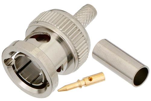75 Ohm BNC Male Connector Crimp/Solder Attachment for PE-B150, RG180, RG195