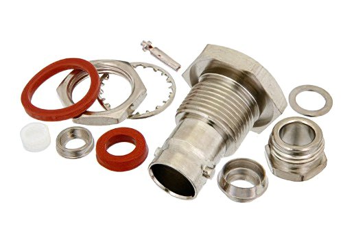 75 Ohm BNC Female Bulkhead Mount Connector Clamp/Solder Attachment for RG59B/U, RG62, RG71, .480 inch D Hole