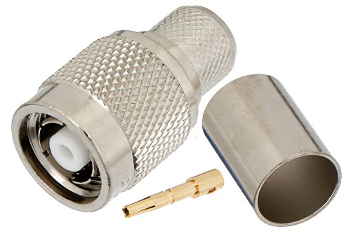 RP TNC Male Connector Crimp/Solder Attachment for RG214, RG9, RG225, RG393