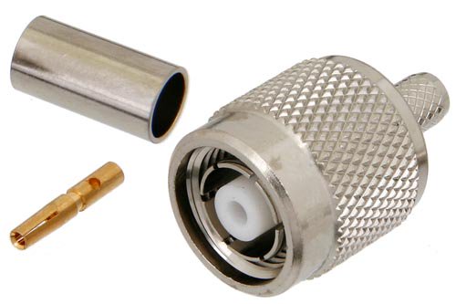 RP-TNC Male Connector Crimp/Solder Attachment for RG58