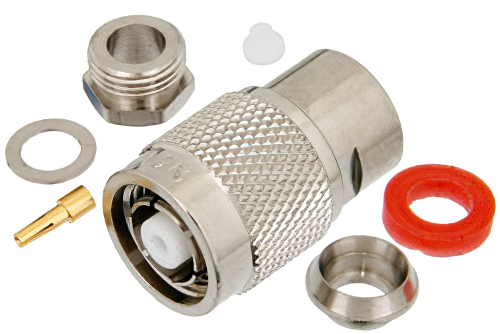 RP-TNC Male Connector Clamp/Solder Attachment for RG59B/U, RG62, RG71