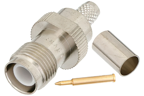 RP-TNC Female Connector Crimp/Solder Attachment for RG59B/U, RG62