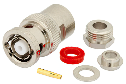 RP BNC Male Connector Clamp/Solder Attachment for RG58, RG55, RG141, RG142, RG223, RG400, RG303, PE-C195, PE-P195, LMR-195