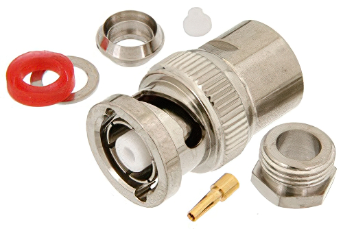 RP-BNC Male Connector Clamp/Solder Attachment for RG59B/U, RG62