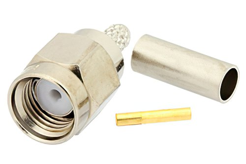 Asser Secreto gesto RP SMA Male Connector Crimp/Solder Attachment for RG174, RG316, RG188,  PE-B100, PE-C100, 0.100 inch, LMR-100