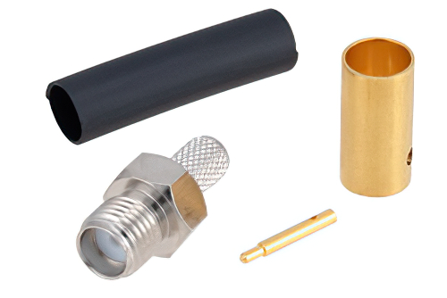 RP-SMA Female Connector Solder Attachment for RG58, RG55, RG141, RG142, RG223, RG400