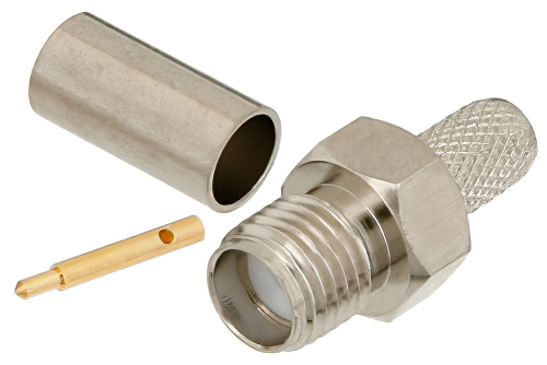 RP SMA Female Connector Crimp/Solder Attachment For RG58