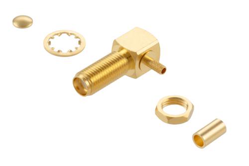 BNC Female Bulkhead Right Angle Connector – Crimp Style For RG174/RG316 (BRACKE BM60177) - View #5