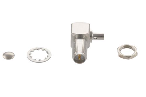 RP-SMA Jack Right Angle Bulkhead Mount Connector Crimp/Solder Attachment for RG178, RG196