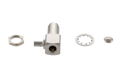 RP-SMA Jack Right Angle Bulkhead Mount Connector Crimp/Solder Attachment for RG178, RG196