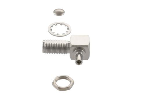 RP-SMA Jack Right Angle Bulkhead Mount Connector Crimp/Solder Attachment for RG178, RG196