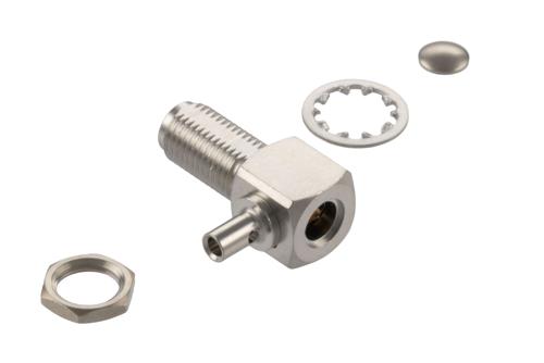 RP-SMA Jack Right Angle Bulkhead Mount Connector Crimp/Solder Attachment for RG178, RG196