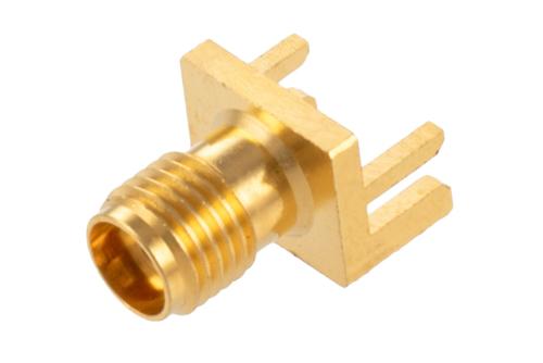 3.5mm Female Connector Solder Attachment 0.068 Inch End Launch PCB, 0.02 Inches Diameter