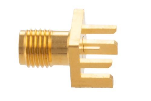 3.5mm Female Connector Solder Attachment 0.068 Inch End Launch PCB, 0.02 Inches Diameter