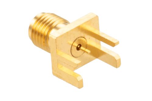 3.5mm Female Connector Solder Attachment 0.068 Inch End Launch PCB, 0.02 Inches Diameter