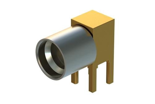 SMP Male Right Angle Engineering Grade Full Detent Connector Solder Attachment Thru Hole PCB