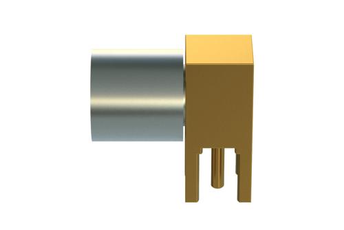 SMP Male Right Angle Engineering Grade Full Detent Connector Solder Attachment Thru Hole PCB