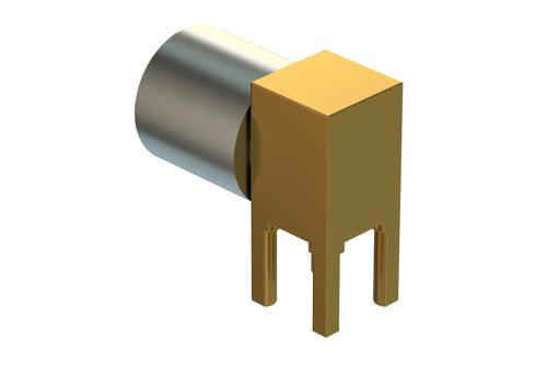 SMP Male Right Angle Engineering Grade Full Detent Connector Solder Attachment Thru Hole PCB