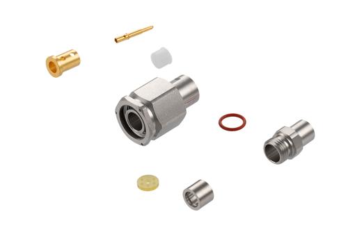 TNC Male Connector Clamp/Solder Attachment for PE-P142LL, with Lock Wire Holes