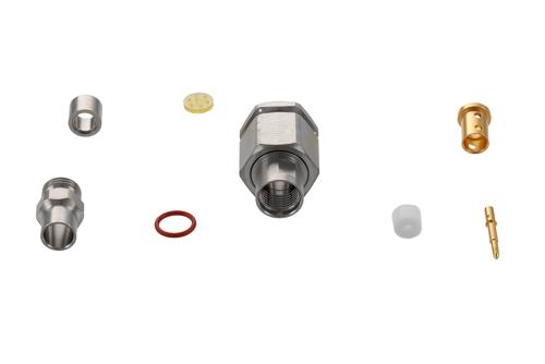 TNC Male Connector Clamp/Solder Attachment for PE-P142LL, with Lock Wire Holes