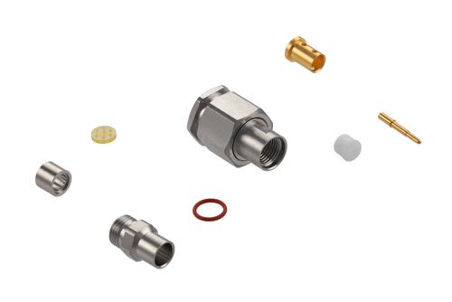 TNC Male Connector Clamp/Solder Attachment for PE-P142LL, with Lock Wire Holes