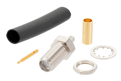 RP SMA Female Bulkhead Connector Solder Attachment For RG174, RG316, RG188, .235 inch D Hole