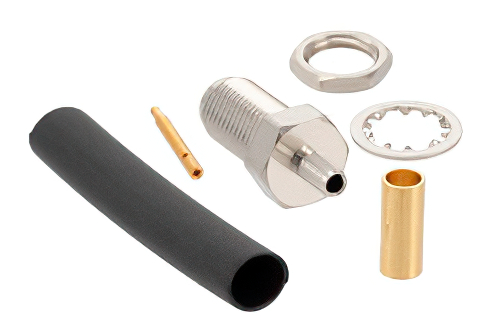 RP SMA Female Bulkhead Connector Solder Attachment For RG174, RG316, RG188, .235 inch D Hole