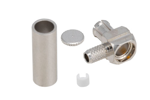 MCX Plug Right Angle Connector Crimp/Solder Attachment for RG188-DS, RG316-DS