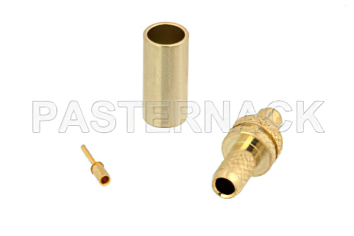 MMCX Plug Connector Crimp/Solder Attachment for RG174, RG316, RG188, LMR-100, PE-B100, PE-C100, 0.100 inch