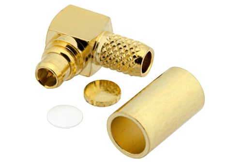 MMCX Plug Right Angle Connector Crimp/Solder Attachment For RG174, RG316, RG188, Teflon Spacer Included