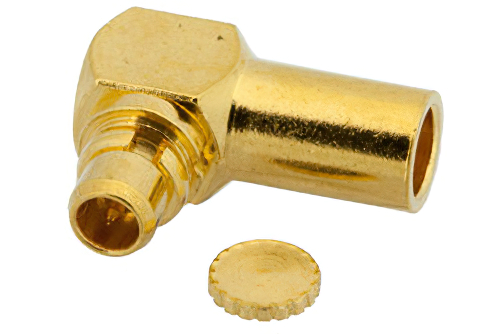 MMCX Plug Right Angle Connector Solder Attachment for PE-SR405AL, PE-SR405FL, RG405