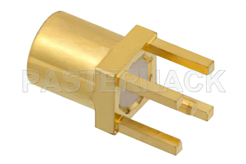 MMCX Jack Connector Solder Attachment Thru Hole PCB, .100 inch x .031 inch Hole Spacing