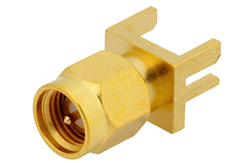 SMA Male Connector Solder Attachment .062 inch End Launch PCB, .030 inch Diameter
